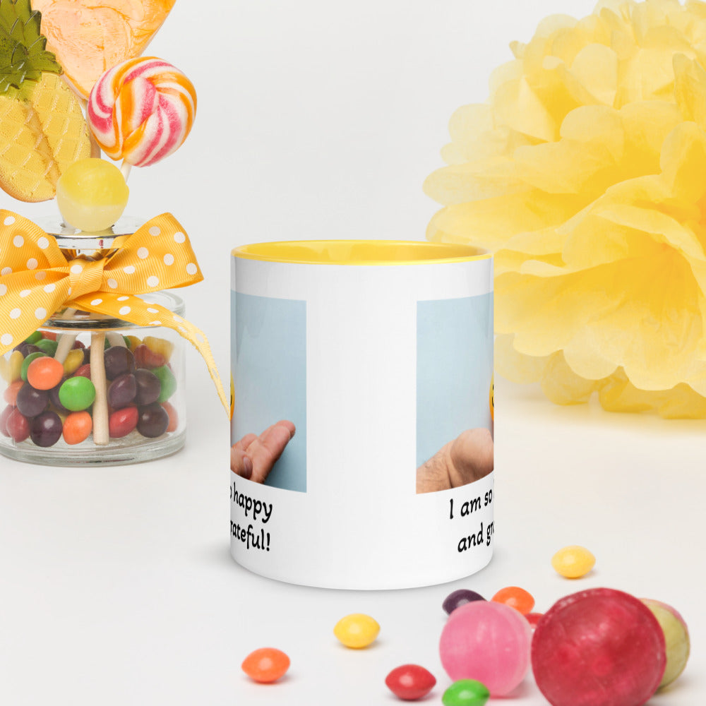 Happy and grateful mug