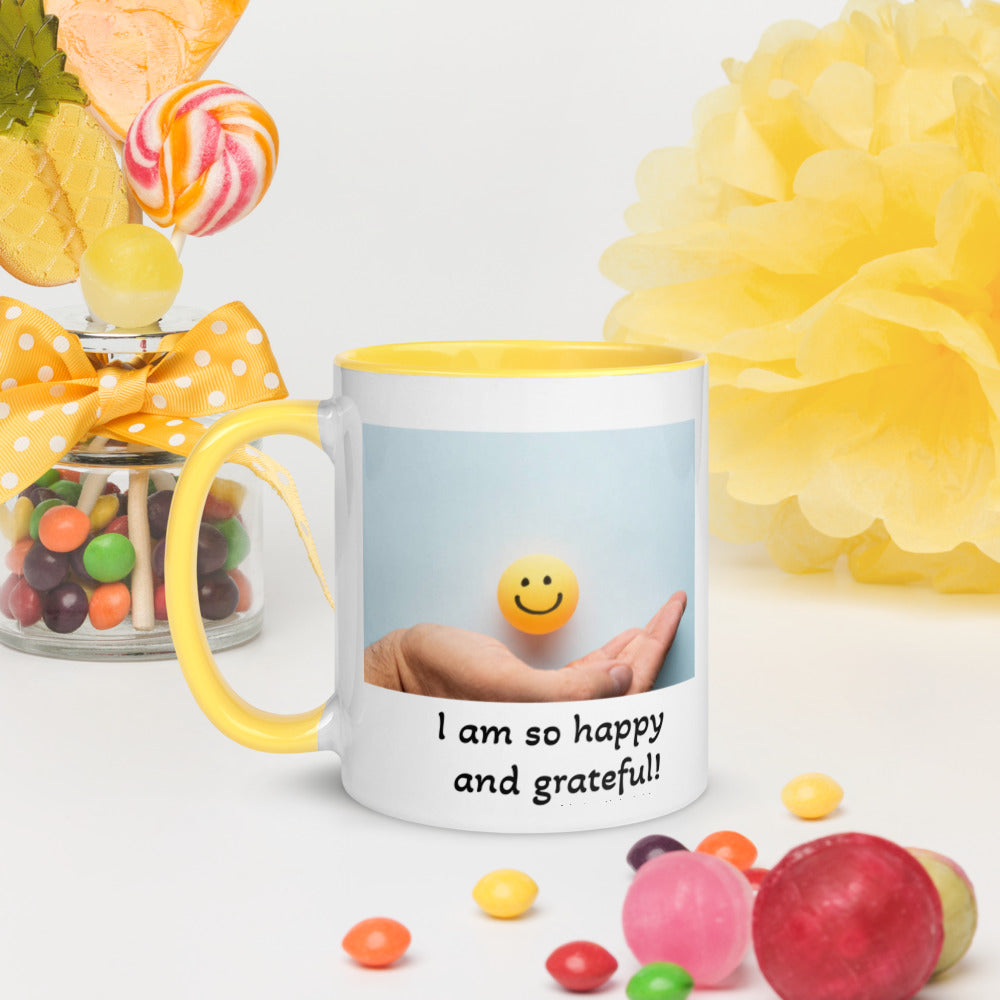 Happy and grateful mug