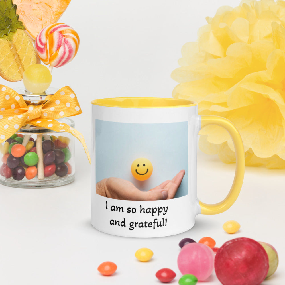Happy and grateful mug